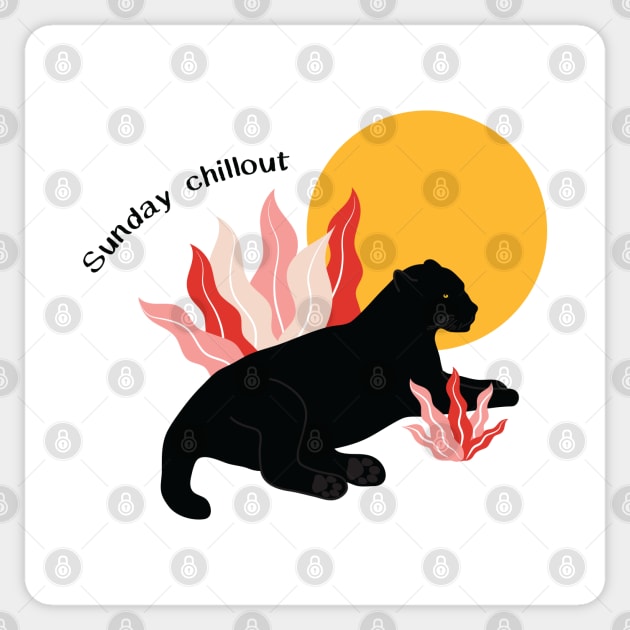 Sunday chillout with black panther - text Sticker by grafart